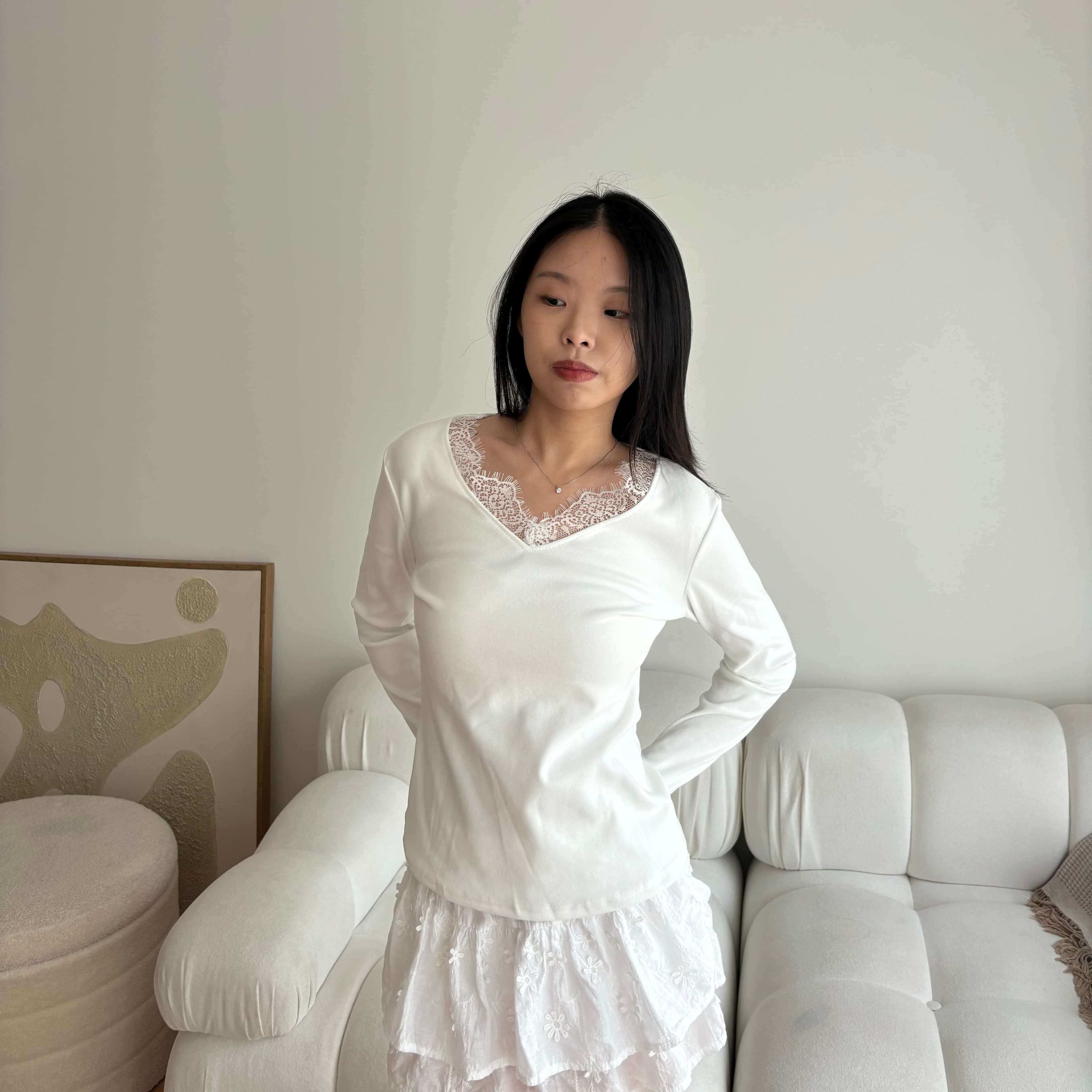 Glenca Lace Long Sleeve Top